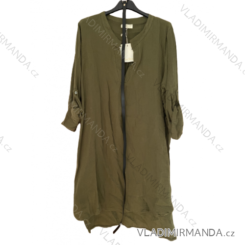 Kurzärmliges Sommerkleid für Damen (S / M ONE SIZE) ITALIAN FASHION IMWB22017 XL/2XL Khaki