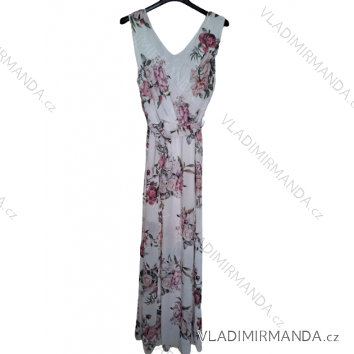 Langärmliges Sommerkleid für Damen (S / M ONE SIZE) ITALIAN FASHION IMD21551 S/M weiß