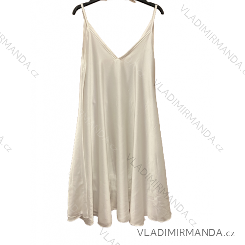 Langes Chiffon-Kurzarmkleid für Damen (S/M ONE SIZE) ITALIAN FASHION IMWGS231048 S/M weiß