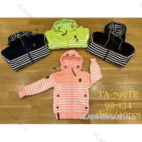 Sweatshirt mit Reißverschluss und Kapuze, langärmelig, für Kinder, Mädchen und Jungen (92–134), TA FASHION TAF23TA-799TE