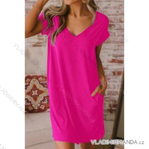 Kurzärmliges Sommerkleid aus Baumwolle für Damen (S / M / L / XL ONE SIZE) ITALIAN FASHION IMD22472