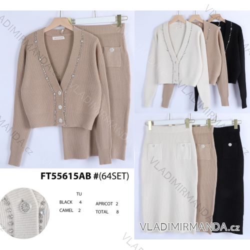 Elegantes Pullover- und Rock-Set für Damen (Einheitsgröße S/M) FRENCH FASHION FMWT23FT55615