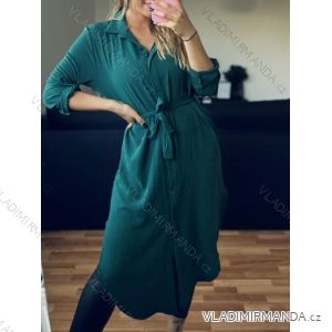 Šaty elegantní košilové 3/4 dlouhý rukáv dámské (M/L ONE SIZE) ITALSKÁ MÓDA IMD21854