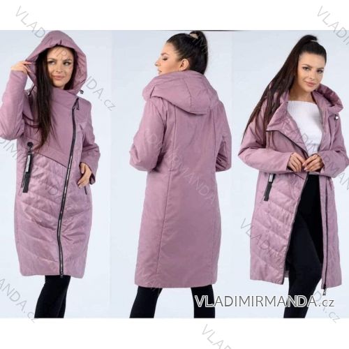 Herbstjacke/Mantel mit Kapuze für Damen (44, 46,48,50,52,54) LAMAS FASHION PMWGB23907