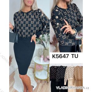 Elegantes Pullover- und Rock-Set für Damen (Einheitsgröße S/M) FRENCH FASHION FMWT23FT55615