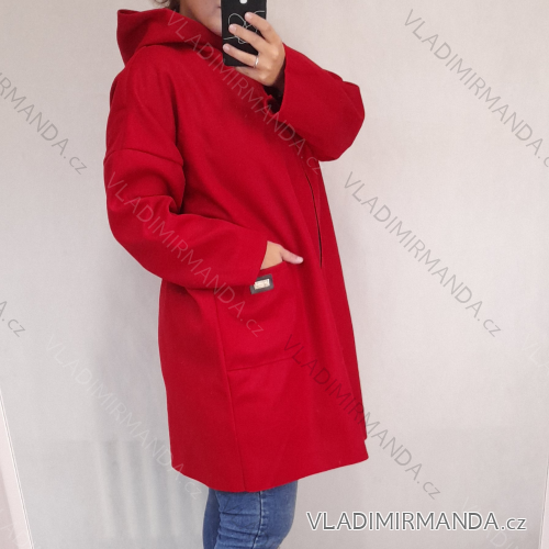 Fleecemantel Langarm Reißverschluss Kapuze Damen Oversized (XL / 2XLONE SIZE) ITALIAN FASHION IMD211123