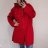 Fleecemantel Langarm Reißverschluss Kapuze Damen Oversized (XL / 2XLONE SIZE) ITALIAN FASHION IMD211123