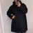 Fleecemantel Langarm Reißverschluss Kapuze Damen Oversized (XL / 2XLONE SIZE) ITALIAN FASHION IMD211123