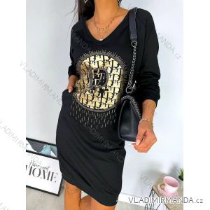 Kurzarm Kleid klassisch mit Taschen (uni s-l) ITALIAN FASHION IM120003