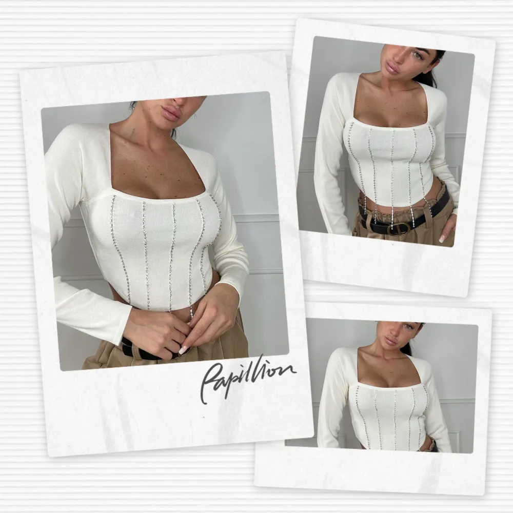 Langärmliges Crop-Top-T-Shirt für Damen (S/M EINHEITSGRÖSSE) ITALIAN FASHION IMPBB23C2966