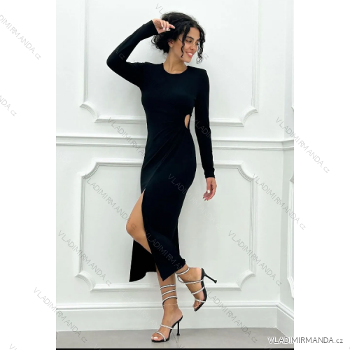 Elegantes Damenkleid mit langen Ärmeln (Einheitsgröße S/M) ITALIAN FASHION IMPLP2391120012