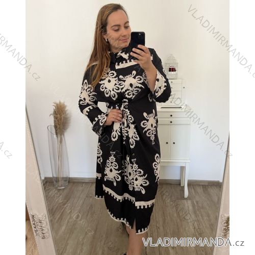 Langarm-Hemdkleid für Damen (S/M EINHEITSGRÖSSE) ITALIAN FASHION IMWD232607 2XL/3XL weiß