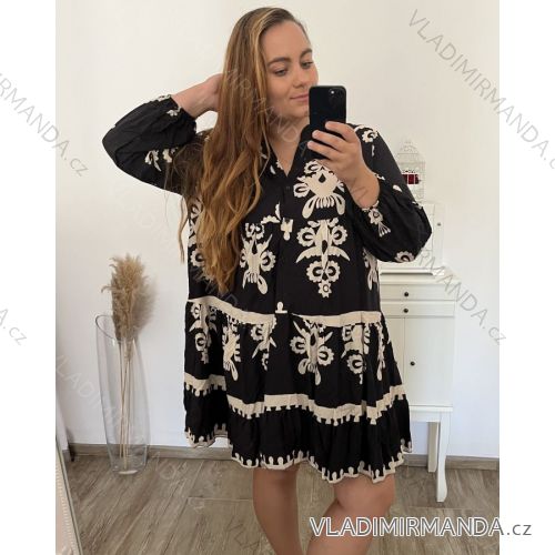 Langarm-Hemdkleid für Damen (S/M EINHEITSGRÖSSE) ITALIAN FASHION IMWD232607 2XL/3XL weiß