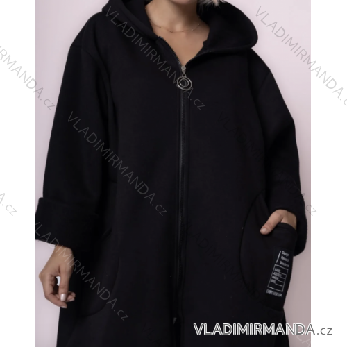 Langärmliger, übergroßer Kapuzenpullover mit Reißverschluss für Damen (Einheitsgröße S/M) ITALIAN FASHION IMPLI2337390