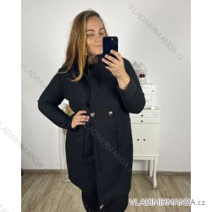 Damen-Lammmantel mit Reißverschluss und Kapuze in Übergröße (2XL/3XL EINHEITSGRÖSSE) ITALIAN FASHION IM422841/DU