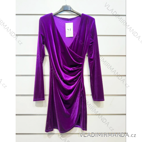 Elegantes Party-Langarmkleid aus Samt für Damen (Einheitsgröße S/M) ITALIAN FASHION IMPSH236438