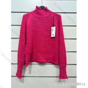 Damen-Strickpullover mit Stehkragen und langen Ärmeln (Einheitsgröße S/M) ITALIAN FASHION IMPSH232853