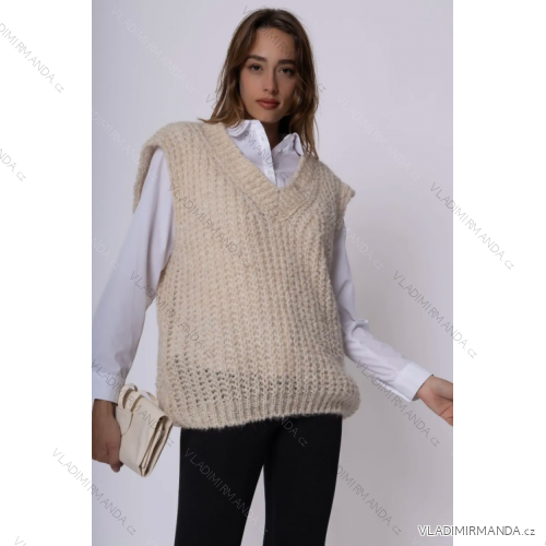 Ärmelloser Strickpullover für Damen (S/M EINHEITSGRÖSSE) ITALIAN FASHION IMPSH233608