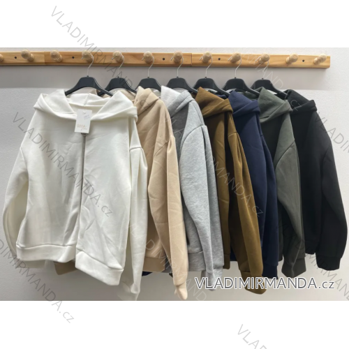 Damen-Hoodie mit langen Ärmeln und Reißverschluss (Einheitsgröße S/M) ITALIAN FASHION IMPDY232XFH2106