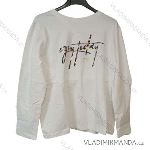 Damen-Langarm-T-Shirt in Übergröße (2XL/3XL EINHEITSGRÖSSE) TURKISH FASHION TMAA233967 weiß S/M