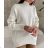 Übergroßer Rollkragen-Langarmpullover für Damen (S/M EINHEITSGRÖSSE) FRENCH FASHION FMWT23DT55559 béžová M / L