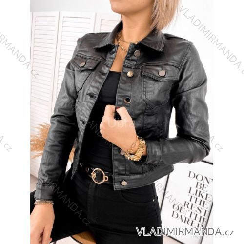 Damen-Lederjacke mit langen Ärmeln (Einheitsgröße S/M) ITALIAN FASHION IMPDY231SSH8223