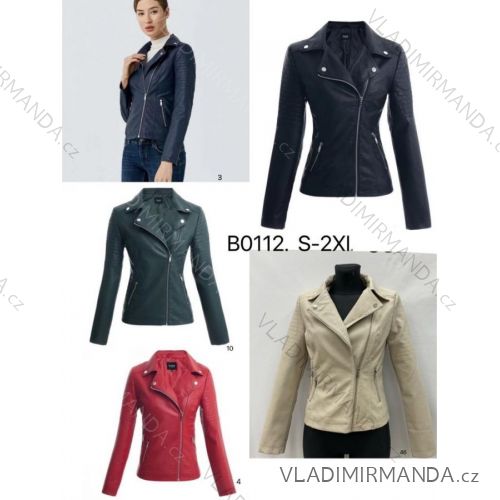 Damen-Lederjacke mit langen Ärmeln (Einheitsgröße S/M) ITALIAN FASHION IMPDY231SSH8223