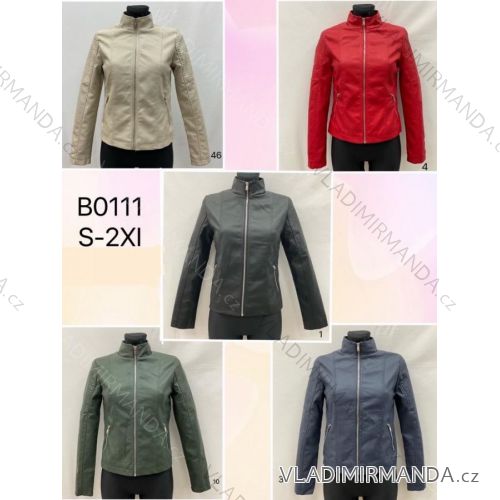 Damen-Lederjacke mit langen Ärmeln (Einheitsgröße S/M) ITALIAN FASHION IMPDY231SSH8223