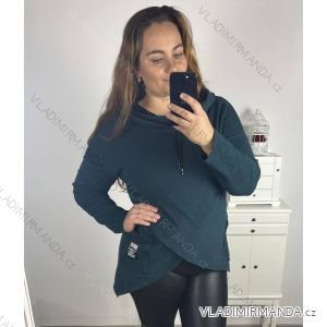 Strickjacke / Hoodie Baumwolle Damen (Uni M / XL) Italienische Mode IM420360