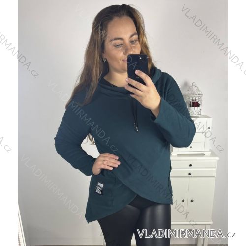 Strickjacke / Hoodie Baumwolle Damen (Uni M / XL) Italienische Mode IM420360