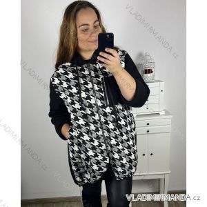 Langarm-Kapuzenpullover mit Reißverschluss für Damen in Übergröße (3XL/4XL Einheitsgröße) ITALIAN FASHION IM423TIME