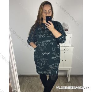 Kleid Oversize Kurzarm Damen (4XL/5XL ONE SIZE) ITALSKÁ MÓDA IM422FLUFF