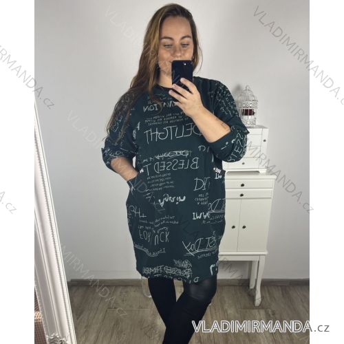 Kleid Oversize Kurzarm Damen (4XL/5XL ONE SIZE) ITALSKÁ MÓDA IM422FLUFF