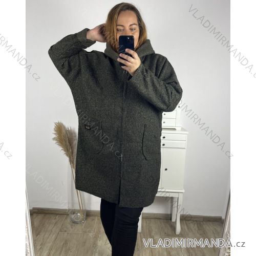 Damen-Lammmantel mit Reißverschluss in Übergröße (Einheitsgröße 3XL/4XL) ITALIAN FASHION IM723052