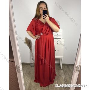 Damen-Kleid in Übergröße, lang, elegant, lässig, kurze Ärmel (2XL/3XL, Einheitsgröße), ITALIAN FASHION IM423ISABELA/DU