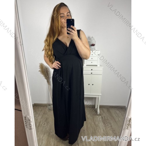 Šaty elegantní společenské na ramínka dámské (S/M ONE SIZE) ITALSKÁ MÓDA IM321608 schwarz L/XL