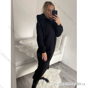 Damen-Sweatshirtkleid mit langen Ärmeln und Kapuze (L/XL/2XL Einheitsgröße) ITALIAN FASHION IMT22025