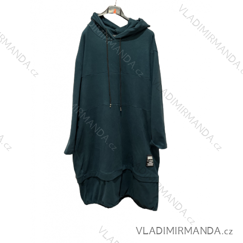 Damen-Sweatshirtkleid mit langen Ärmeln und Kapuze in Übergröße (2XL/3XL EINHEITSGRÖSSE) ITALIAN FASHION IM423680