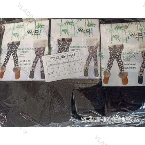 Leggings Warme Thermobambus-Mädchenbaby-Welpen-Leopardenmuster mit Taschen (110-164) W.D. WD23K-441