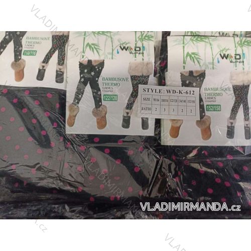 Leggings Warme Thermobambus-Mädchenbaby-Welpen-Leopardenmuster mit Taschen (110-164) W.D. WD23K-612