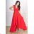 Damen Plus Size (42-46) langes elegantes ärmelloses Partykleid POLISH FASHION PMLBC23265-10 rot 36