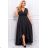 Damen Plus Size (42-46) langes elegantes ärmelloses Partykleid POLISH FASHION PMLBC23265-10 schwarz 36