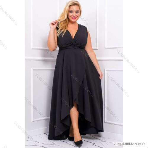 Damen Plus Size (42-46) langes elegantes ärmelloses Partykleid POLISH FASHION PMLBC23265-10 schwarz 36