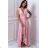 Damen Plus Size (42-46) langes elegantes ärmelloses Partykleid POLISH FASHION PMLBC23265-10 pink 36