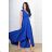 Damen Plus Size (42-46) langes elegantes ärmelloses Partykleid POLISH FASHION PMLBC23265-10 königsblau 36