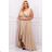 Damen Plus Size (42-46) langes elegantes ärmelloses Partykleid POLISH FASHION PMLBC23265-10 Gold 42