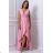 Damen Plus Size (42-46) langes elegantes ärmelloses Partykleid POLISH FASHION PMLBC23265-10 pink 42