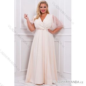 Damen Plus Size (42-46) langes elegantes ärmelloses Partykleid POLISH FASHION PMLBC23265-10