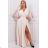 Damen Plus Size (42-46) langes elegantes ärmelloses Partykleid POLISH FASHION PMLBC23265-10 béžová 42