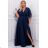 Damen Plus Size (42-46) langes elegantes ärmelloses Partykleid POLISH FASHION PMLBC23265-10